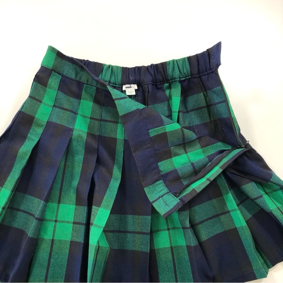 Aerie Green Navy Blue Plaid Pleated Mini Skirt, Women’s S, Stretch Waist, Preppy - Picture 11 of 17